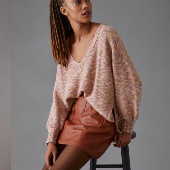 Anthropologie Sweaters - Anthropologie Pilrco Deep-V Spacedye  Sweater